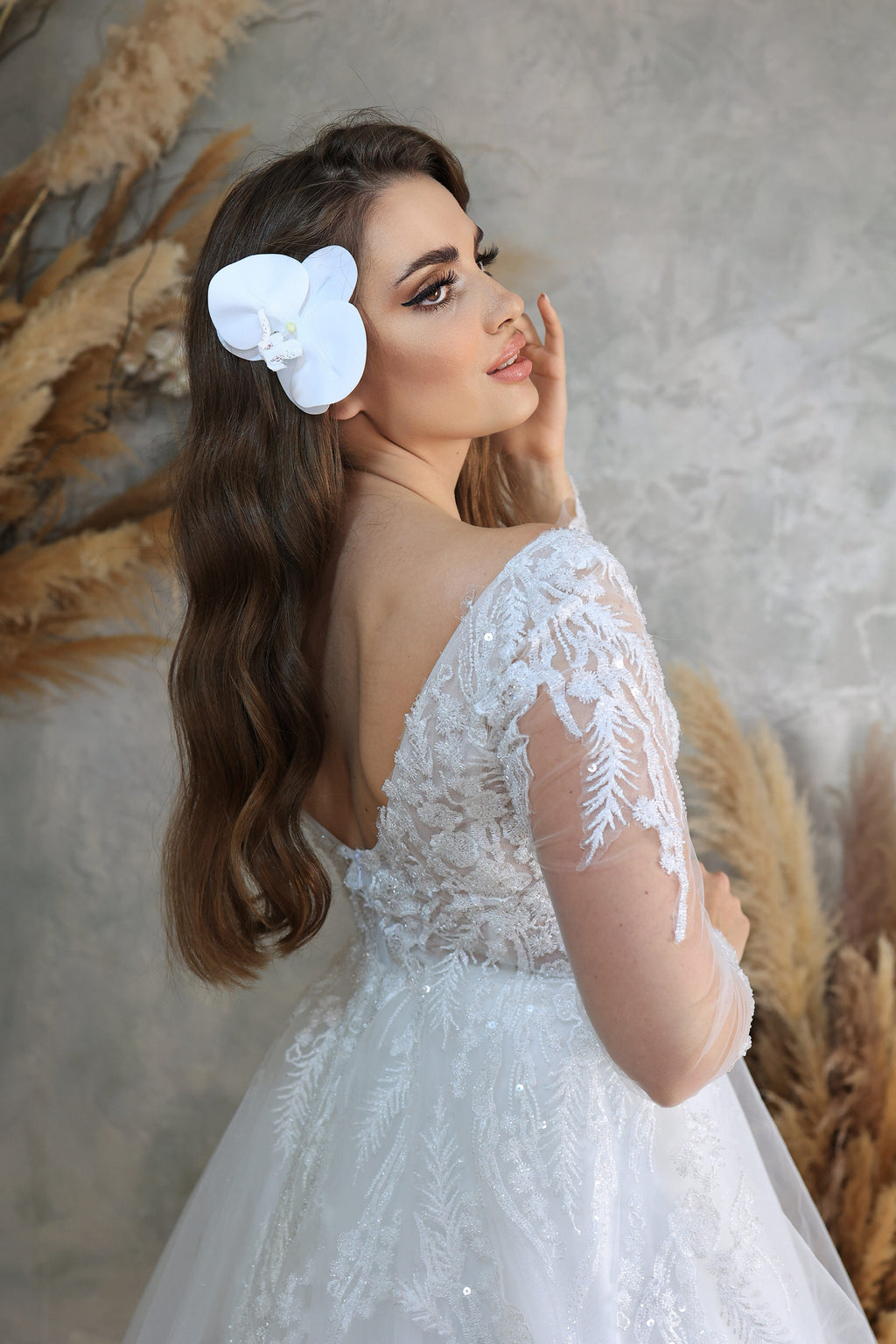 Nira narrow skirt a line wedding dress-3