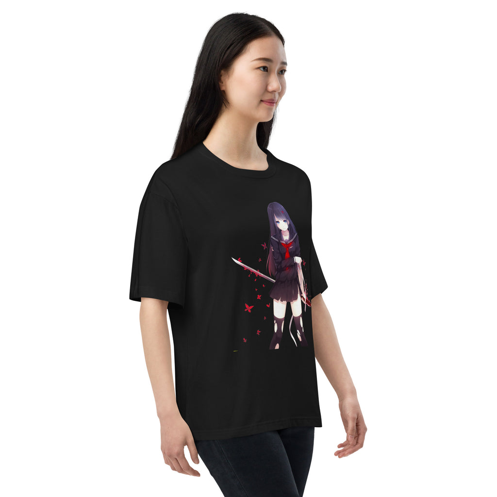 Kisara Tendo Unisex Oversized T-Shirt Black Bullet Anime Graphic Oversized Tees-0