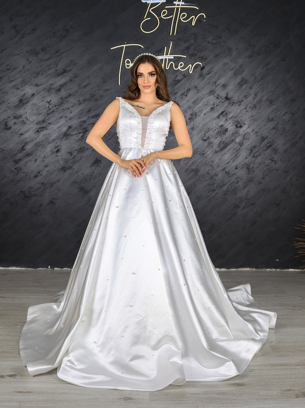 Sima narrow skirt a line wedding dress-1