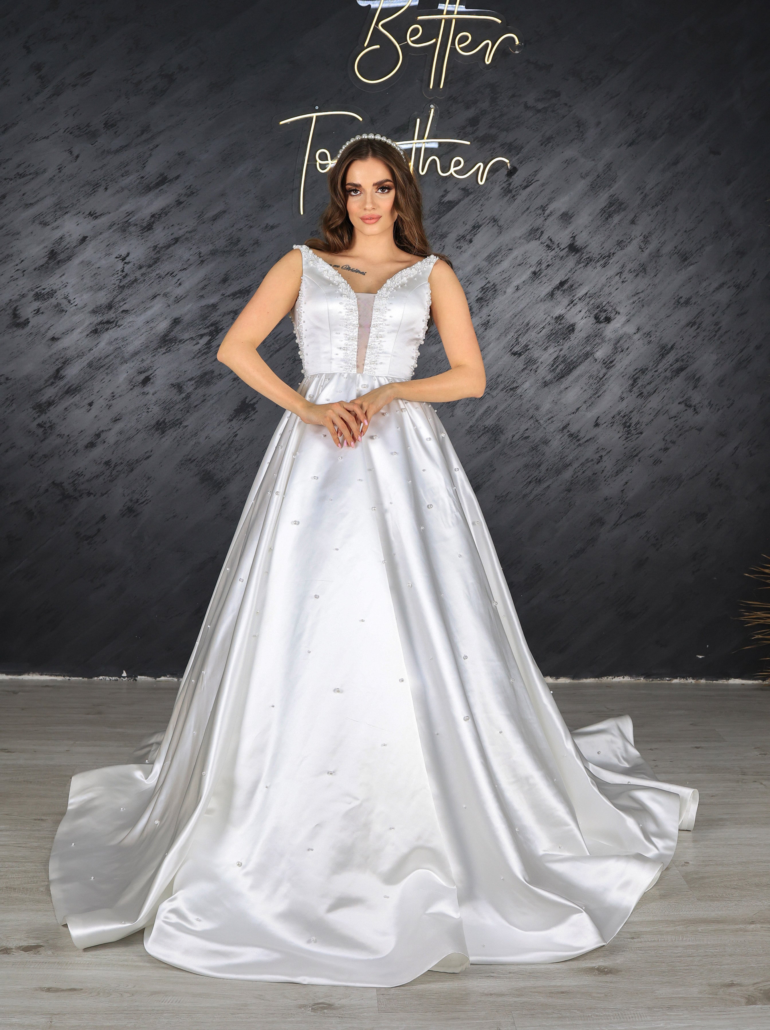 Sima narrow skirt a line wedding dress-1