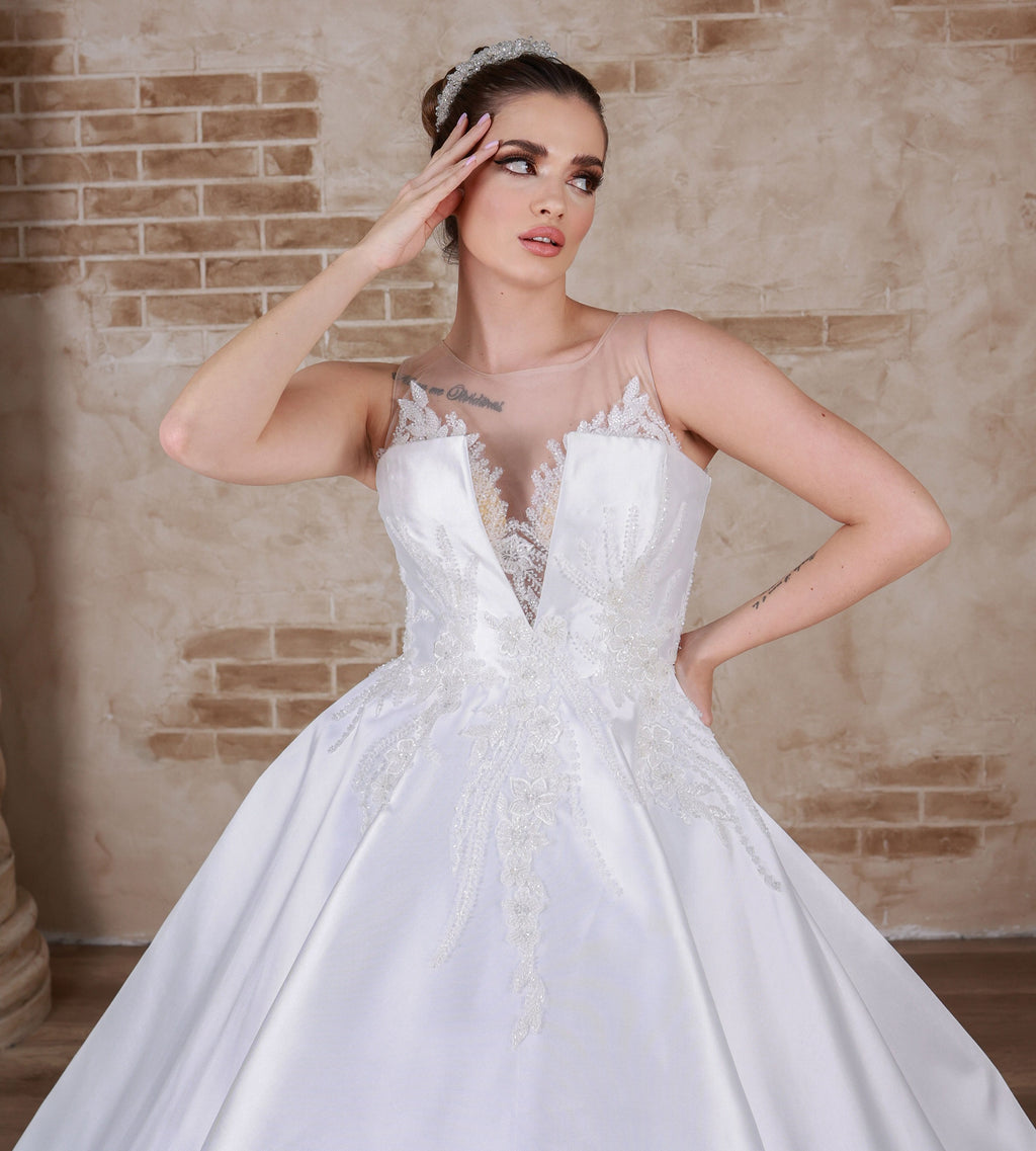 Sara a line wedding dress-0