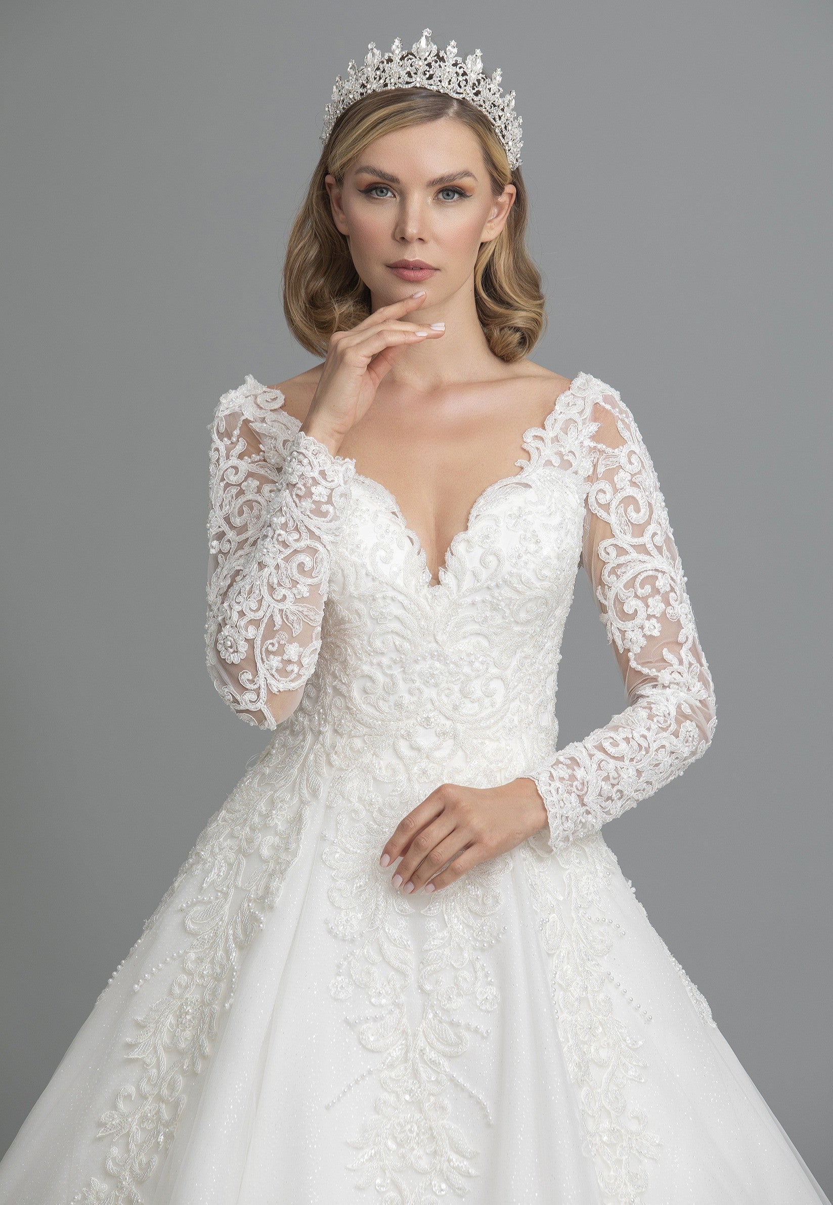 Sedef a line wedding dress-0