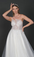 Lacın narrow skirt a line wedding dress-0