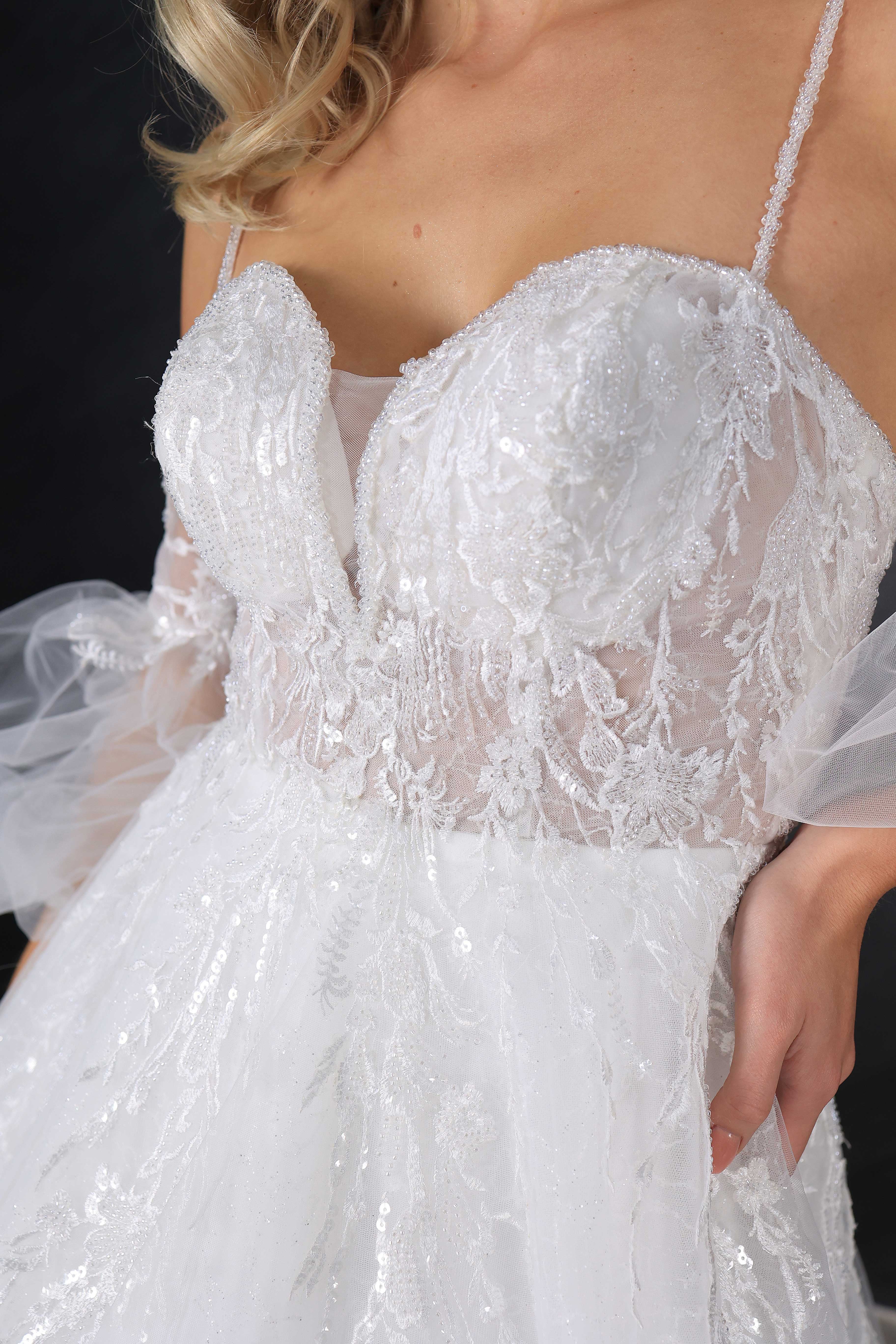 Edna narrow skirt a line wedding dress-2