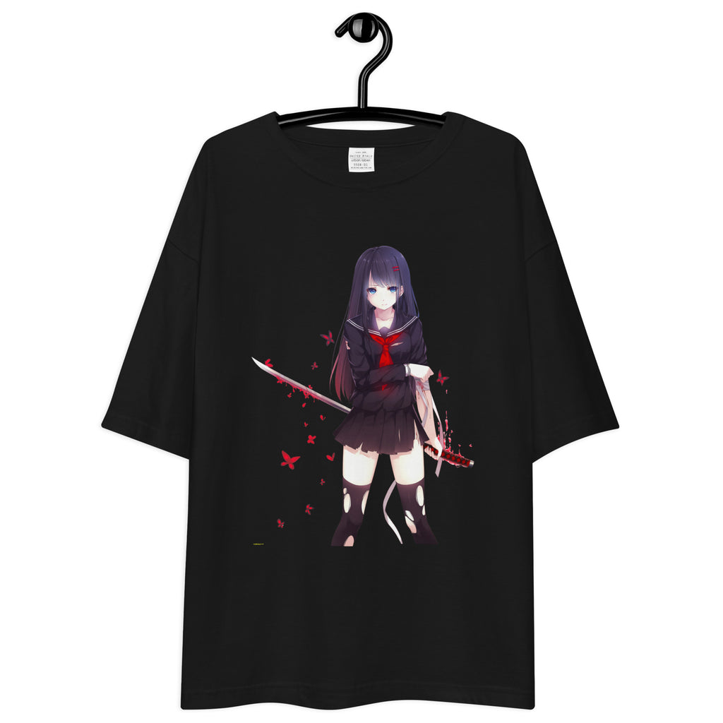 Kisara Tendo Unisex Oversized T-Shirt Black Bullet Anime Graphic Oversized Tees-36