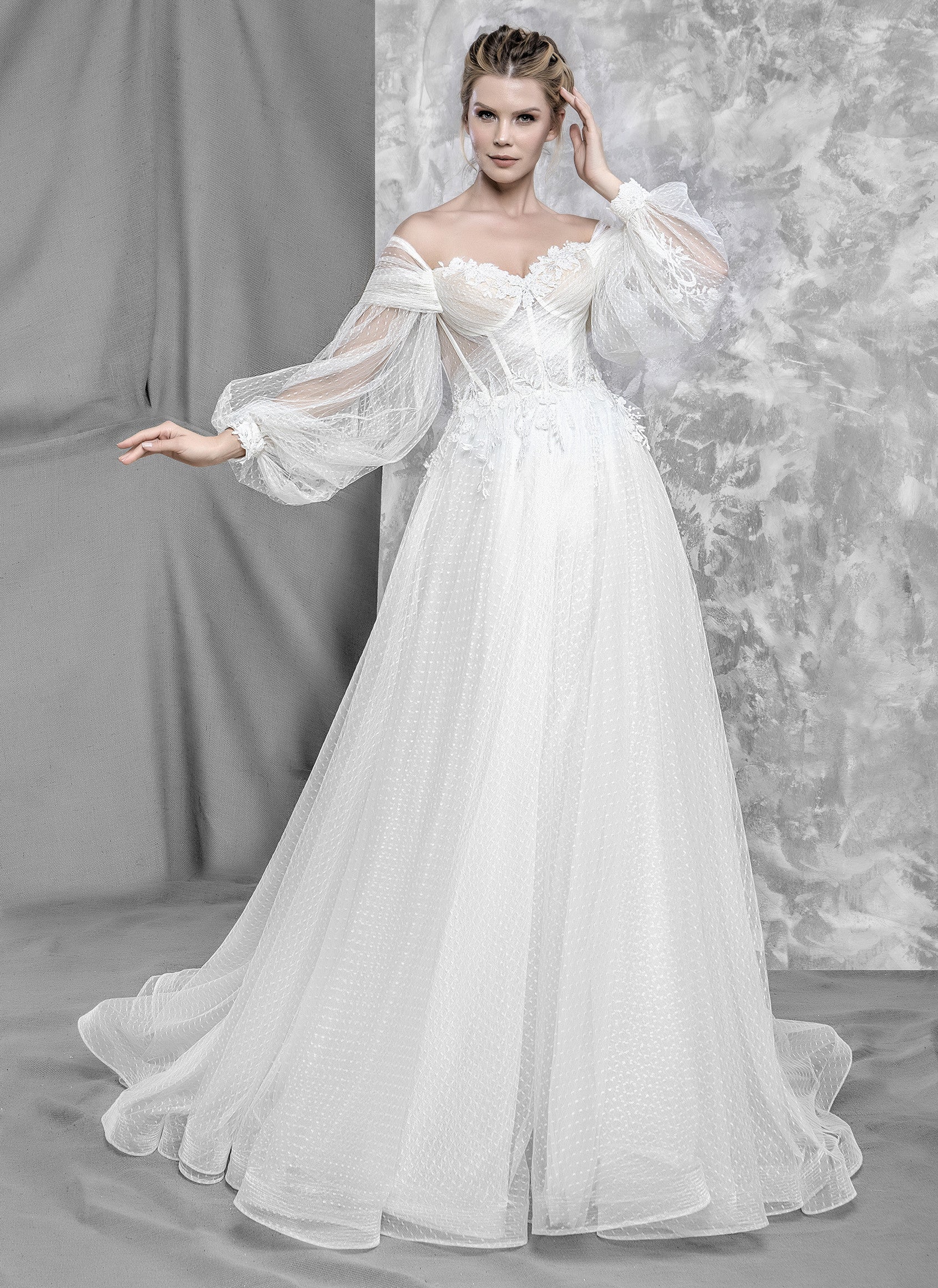 Ela narrow skirt a line wedding dress-1