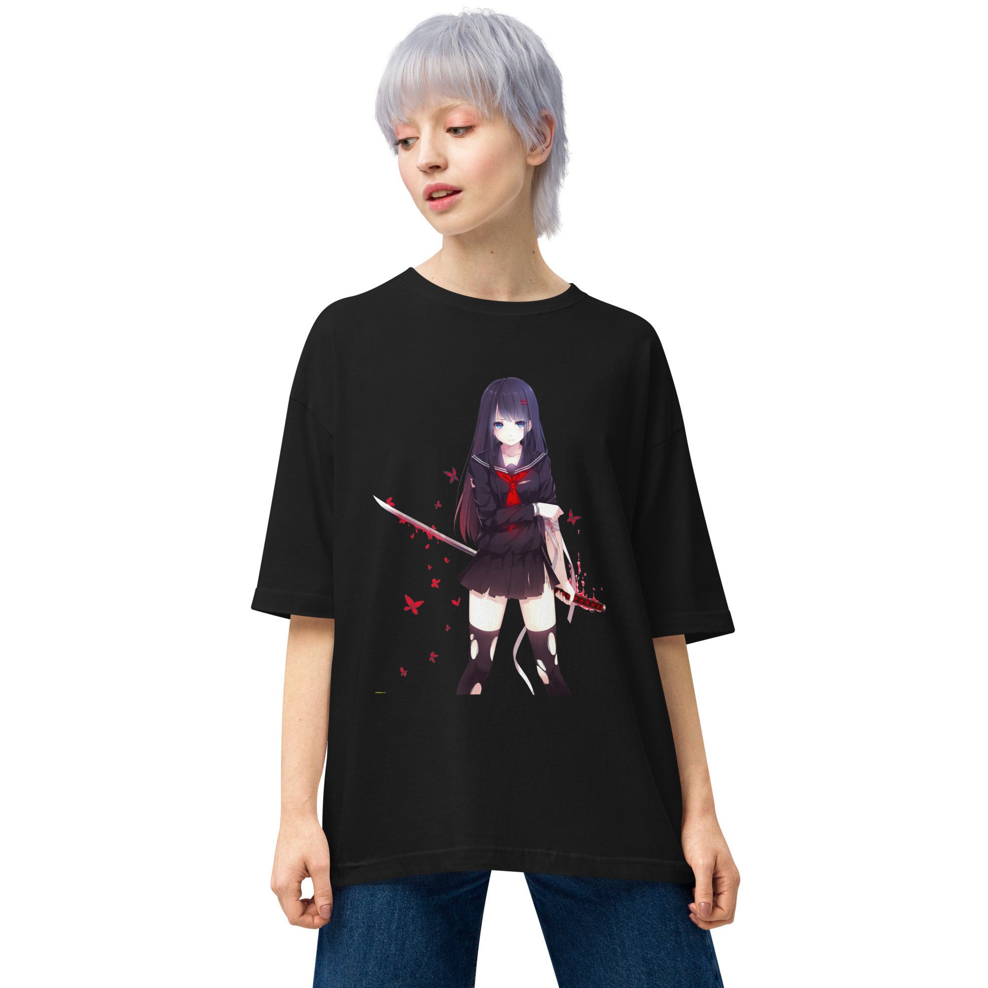 Kisara Tendo Unisex Oversized T-Shirt Black Bullet Anime Graphic Oversized Tees-5
