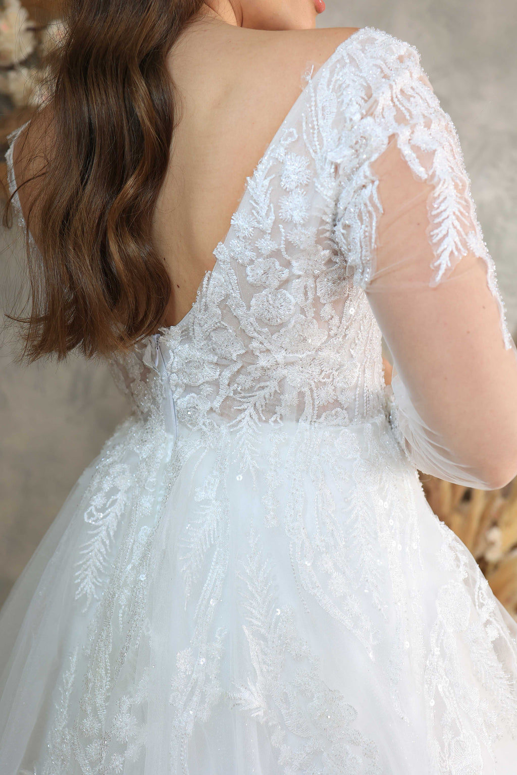 Nira narrow skirt a line wedding dress-4