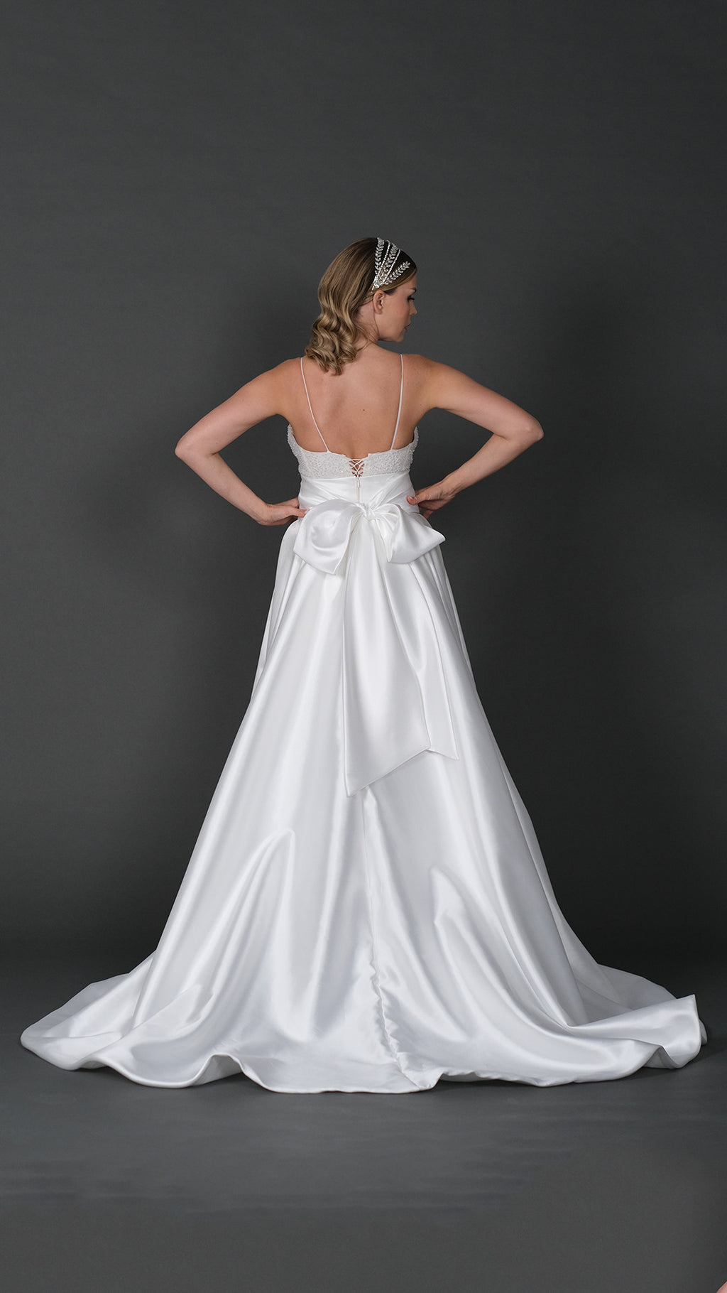 Eva narrow skirt a line wedding dress with detachable skirt-3
