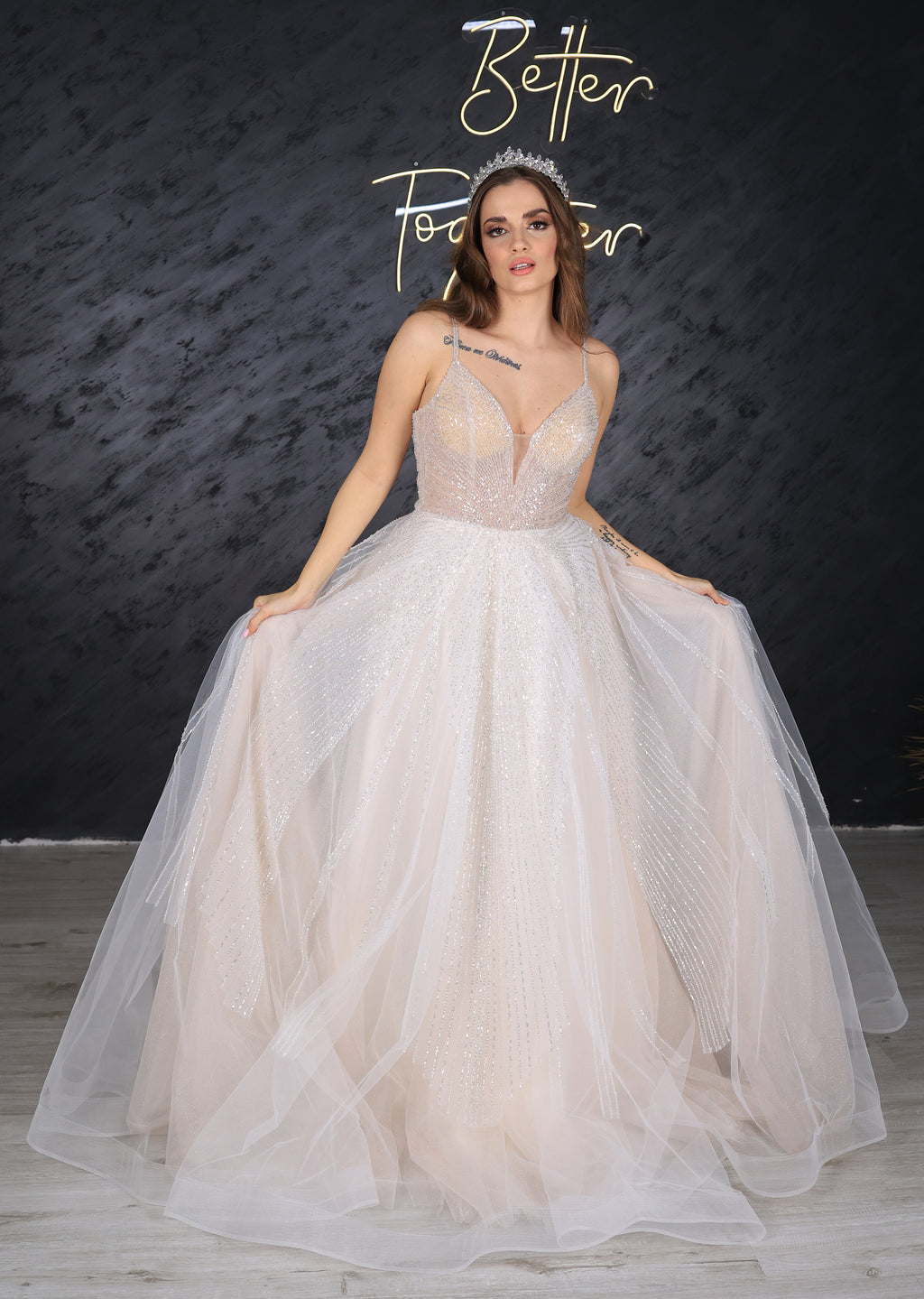 Parla narrow skirt a line wedding dress-1