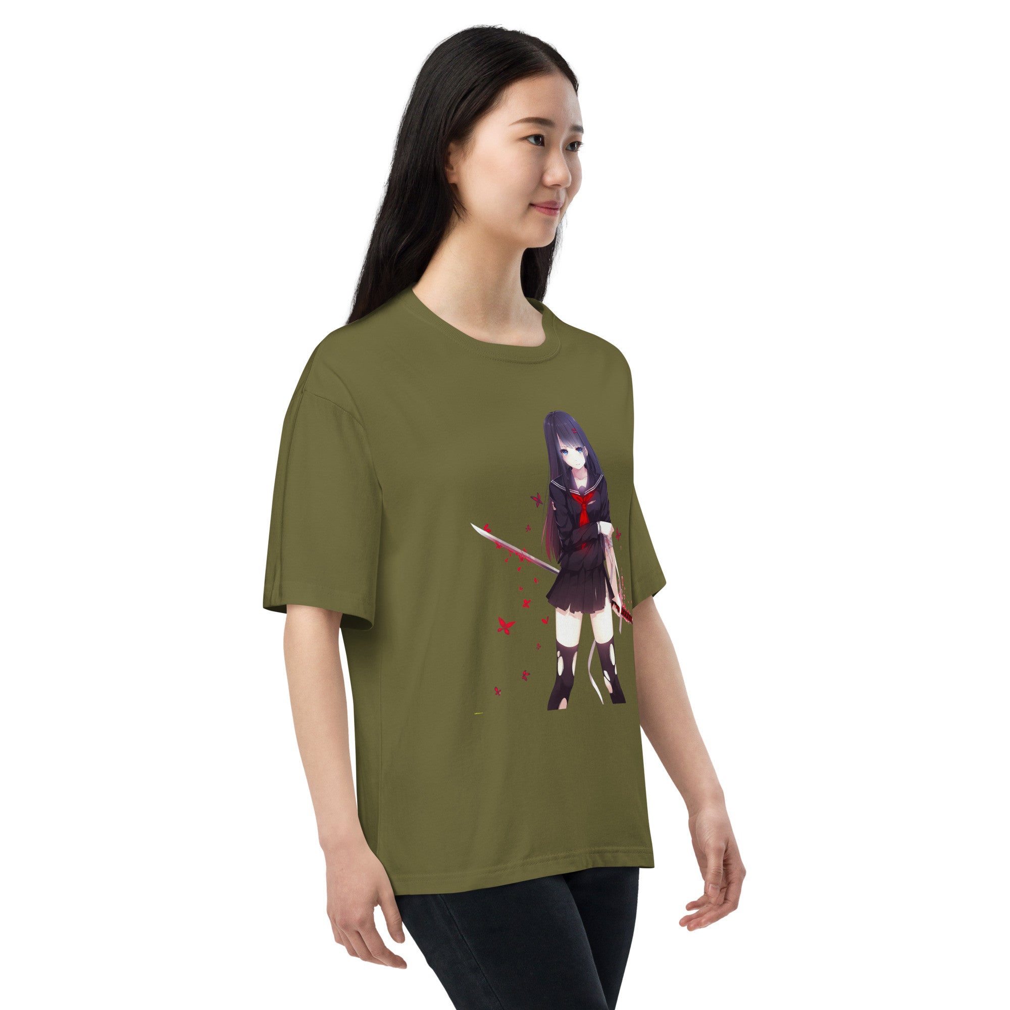 Kisara Tendo Unisex Oversized T-Shirt Black Bullet Anime Graphic Oversized Tees-24