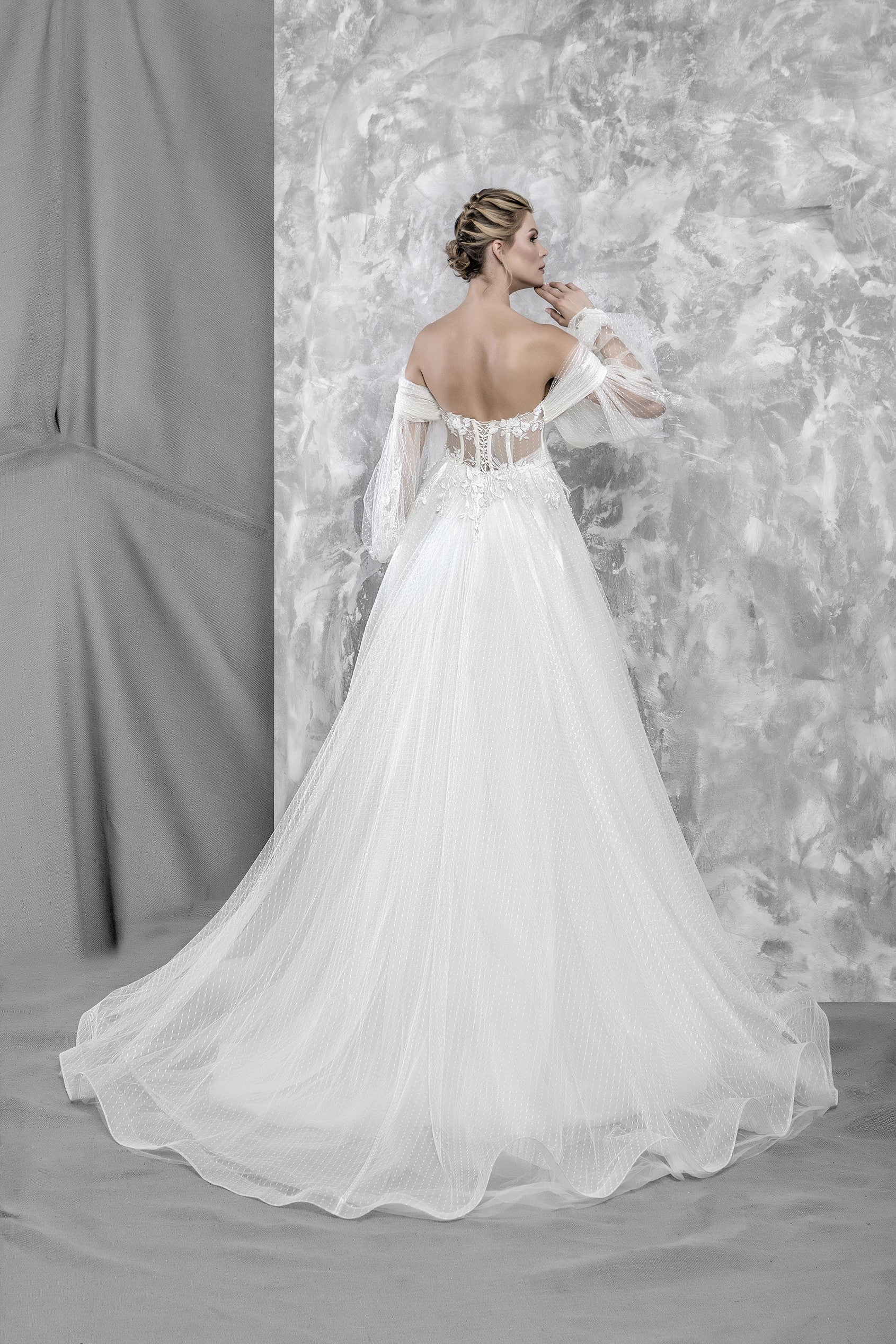 Ela narrow skirt a line wedding dress-3