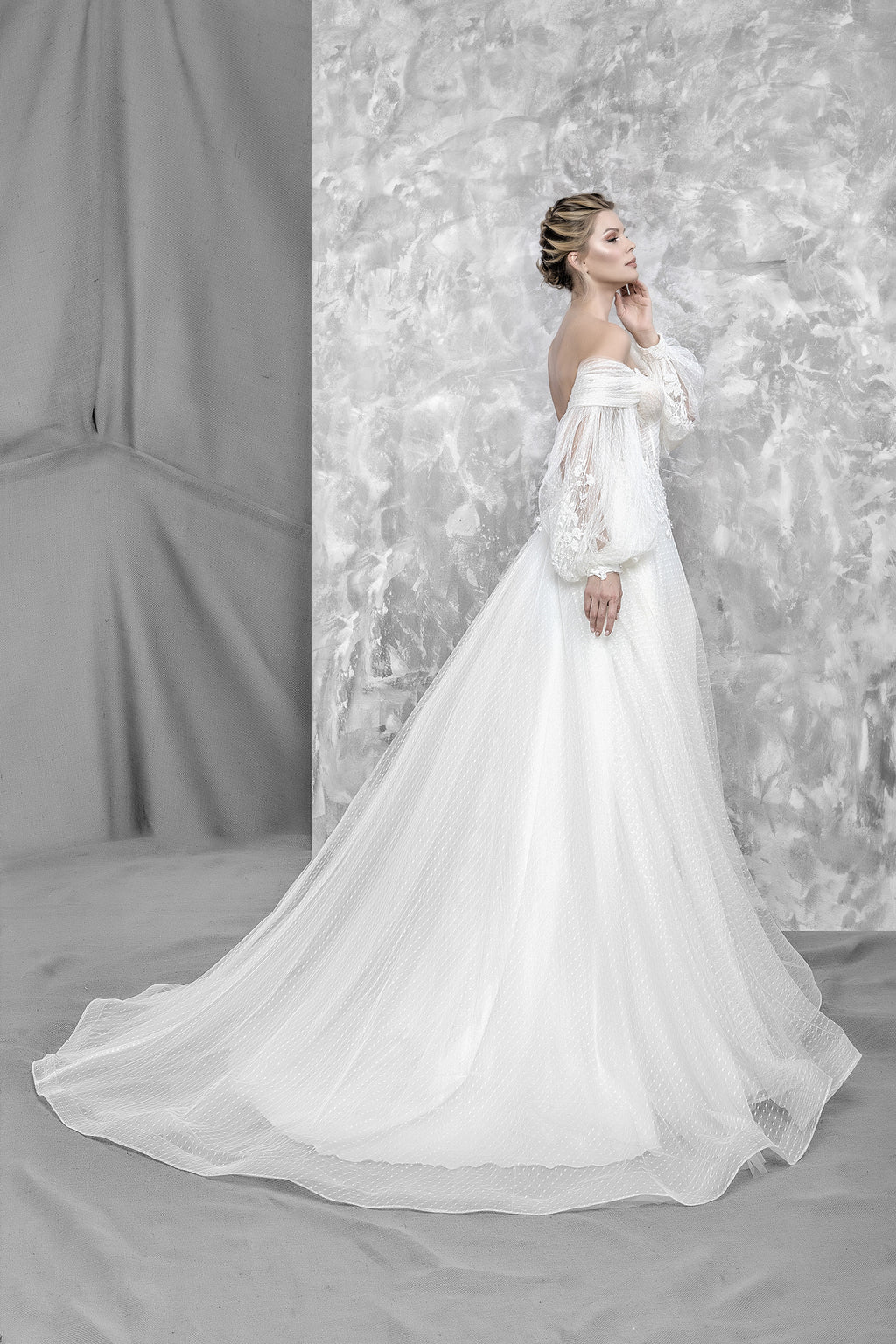 Ela narrow skirt a line wedding dress-2