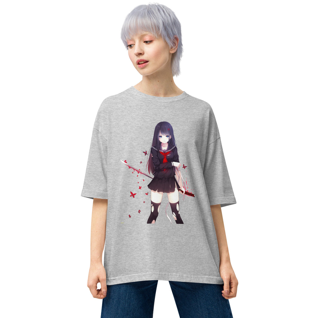 Kisara Tendo Unisex Oversized T-Shirt Black Bullet Anime Graphic Oversized Tees-16