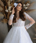 Nira narrow skirt a line wedding dress-0
