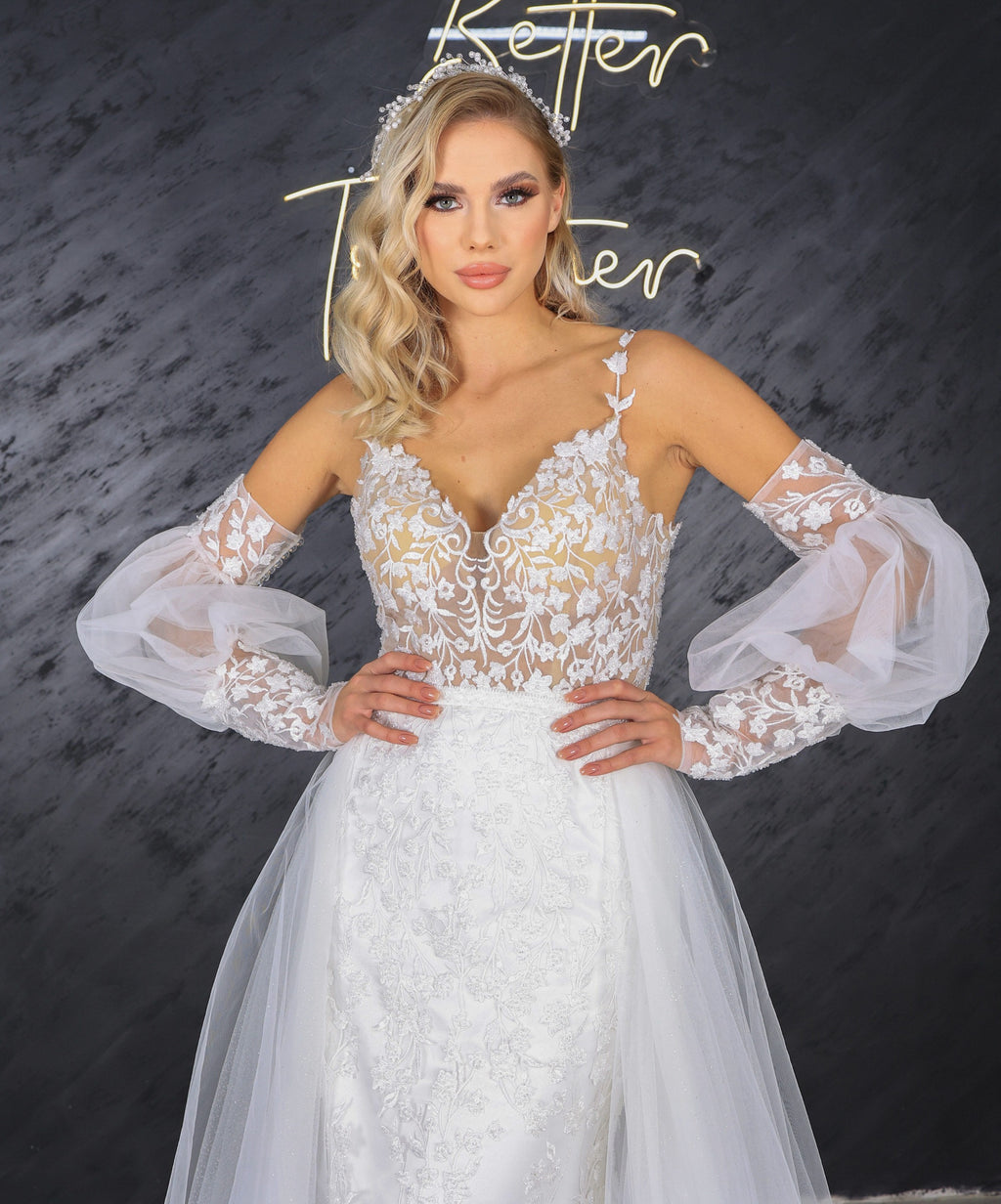 Mila column wedding dress-0