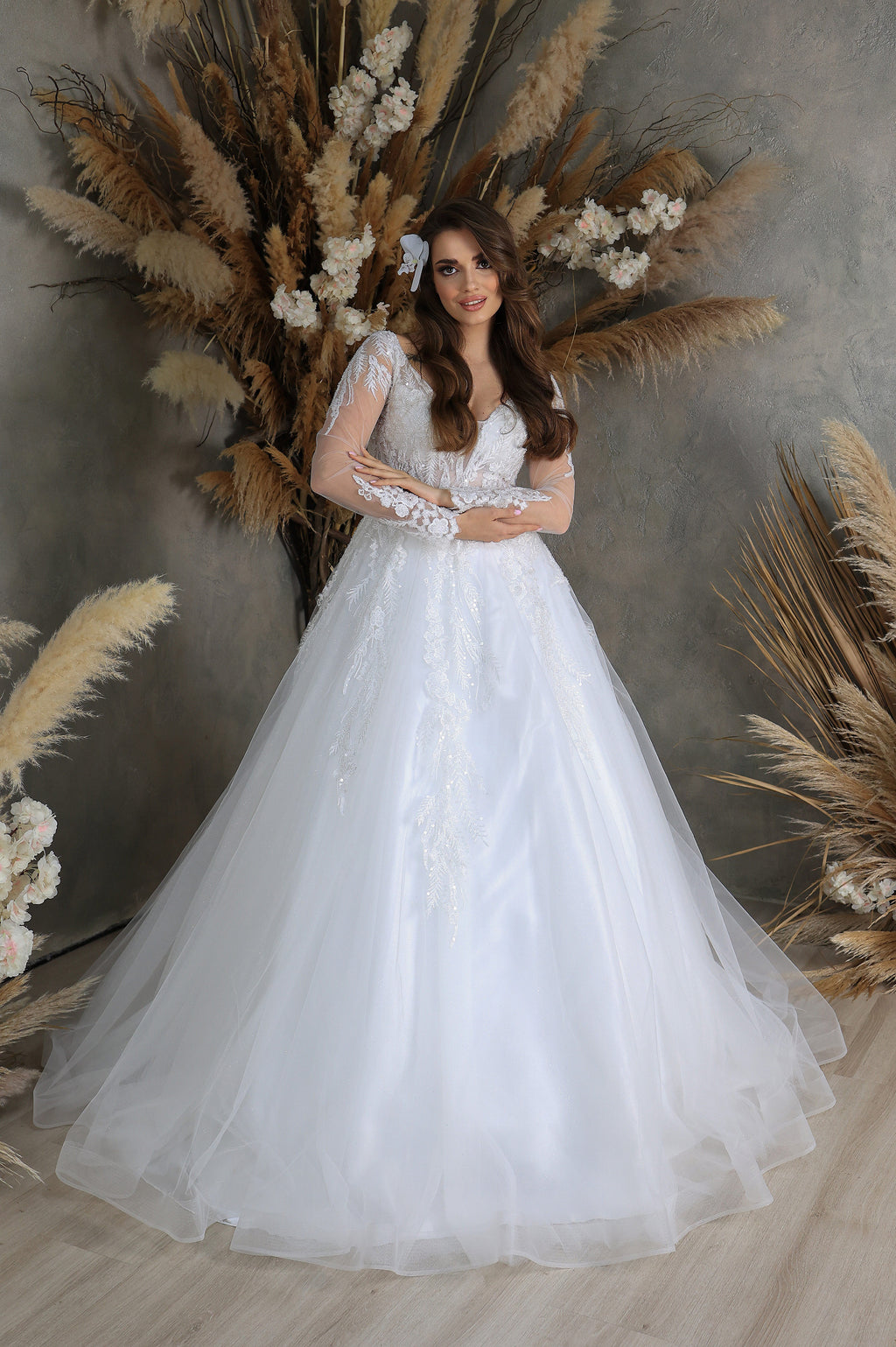 Nira narrow skirt a line wedding dress-1