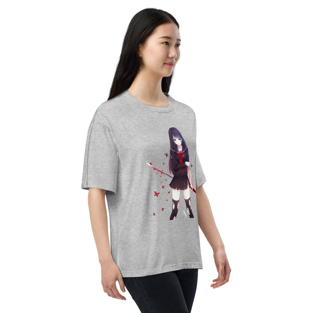 Kisara Tendo Unisex Oversized T-Shirt Black Bullet Anime Graphic Oversized Tees-12