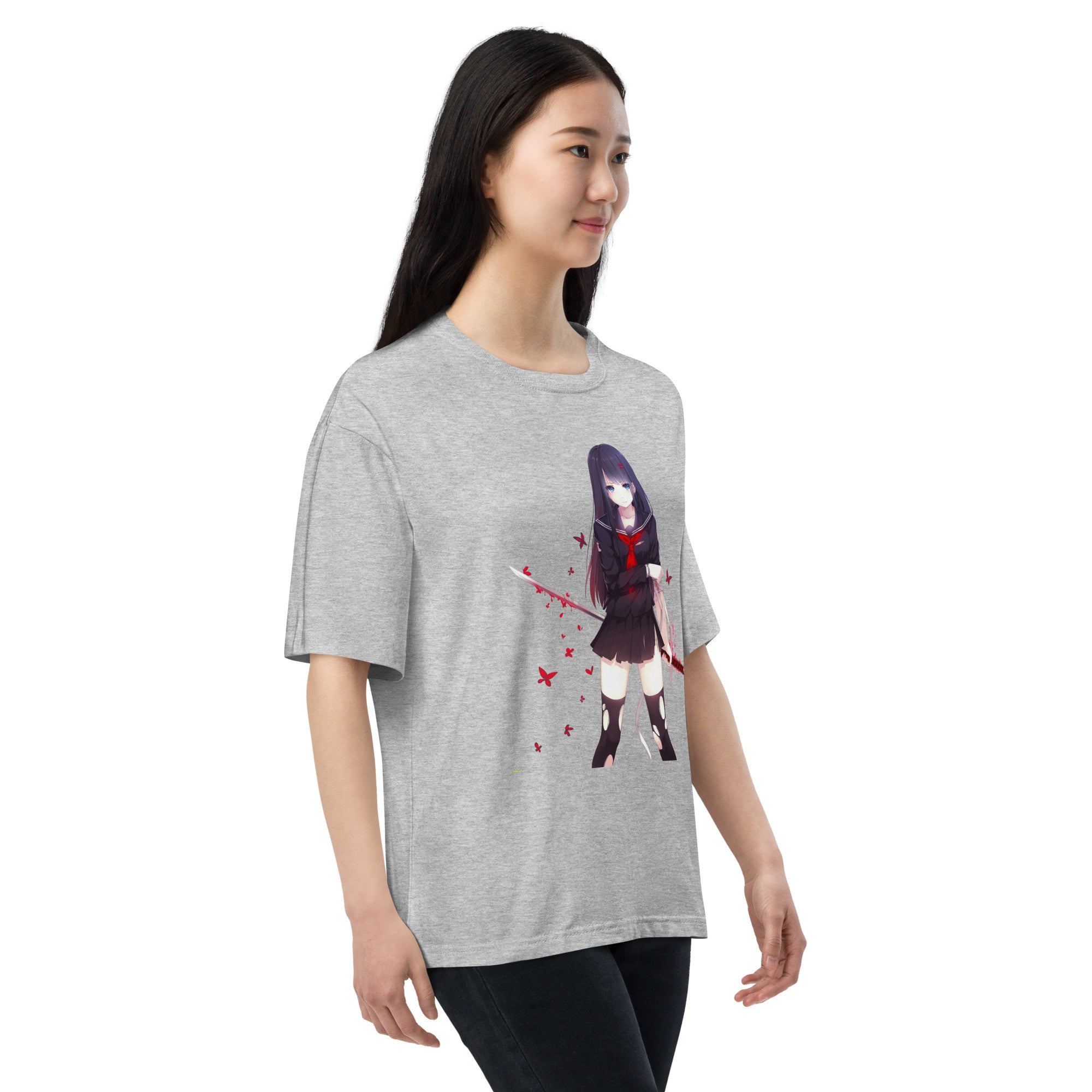 Kisara Tendo Unisex Oversized T-Shirt Black Bullet Anime Graphic Oversized Tees-12