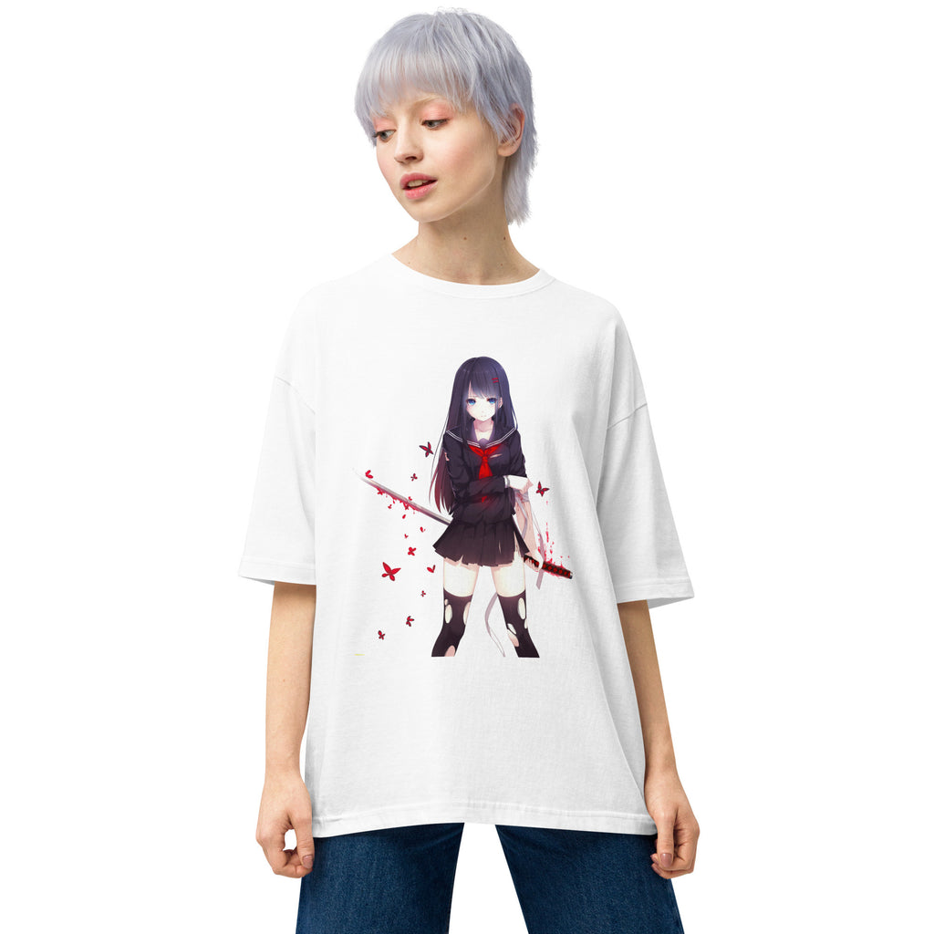 Kisara Tendo Unisex Oversized T-Shirt Black Bullet Anime Graphic Oversized Tees-10