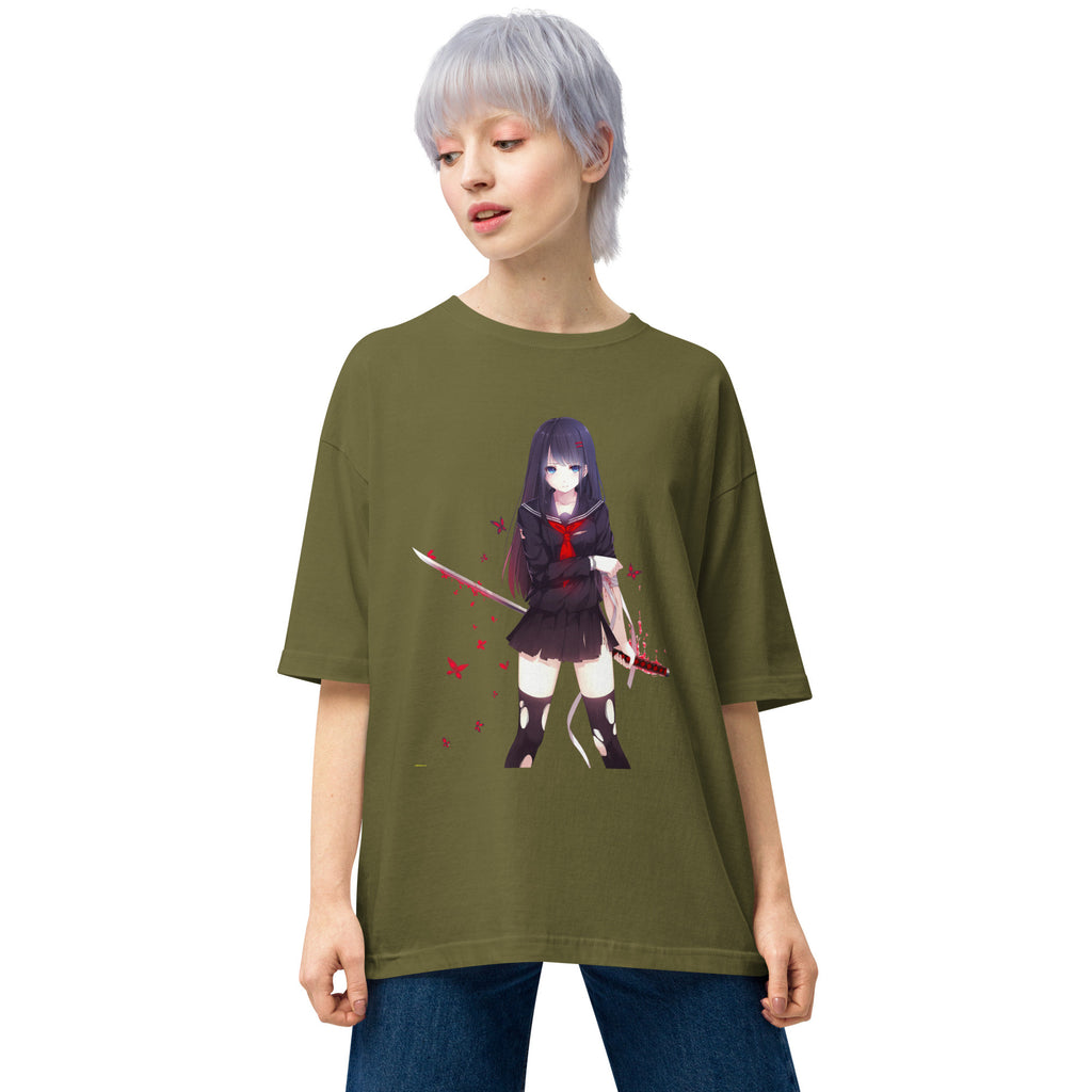 Kisara Tendo Unisex Oversized T-Shirt Black Bullet Anime Graphic Oversized Tees-28