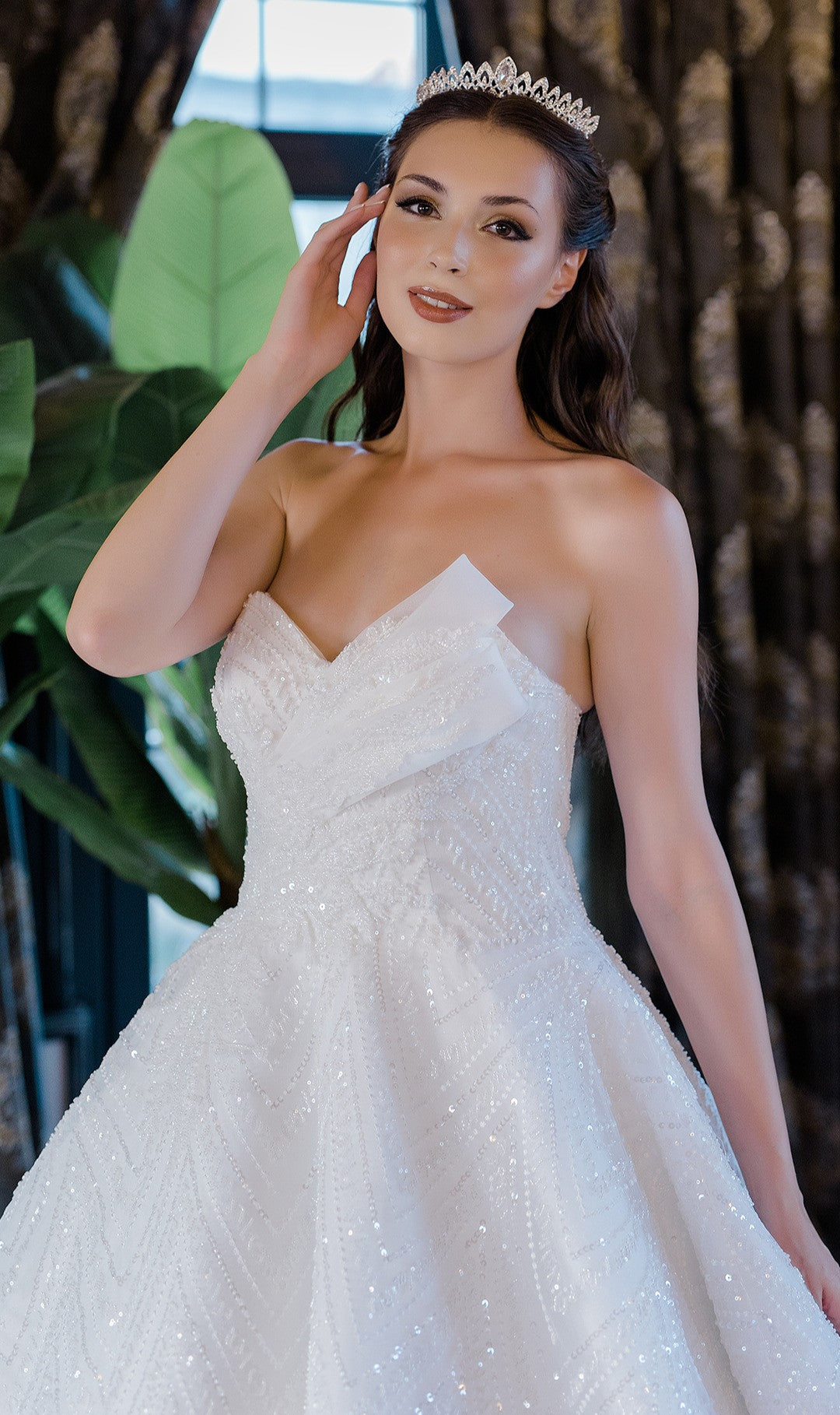 Sana a line wedding dress-0