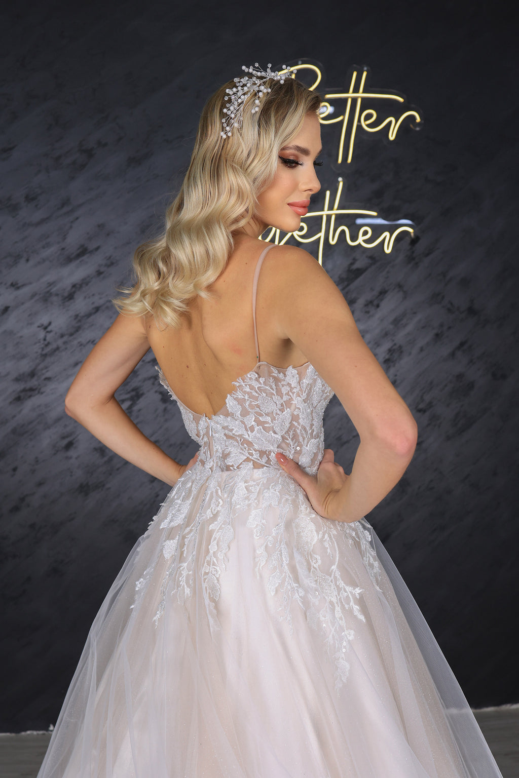 Lena narrow skirt a line wedding dress-4