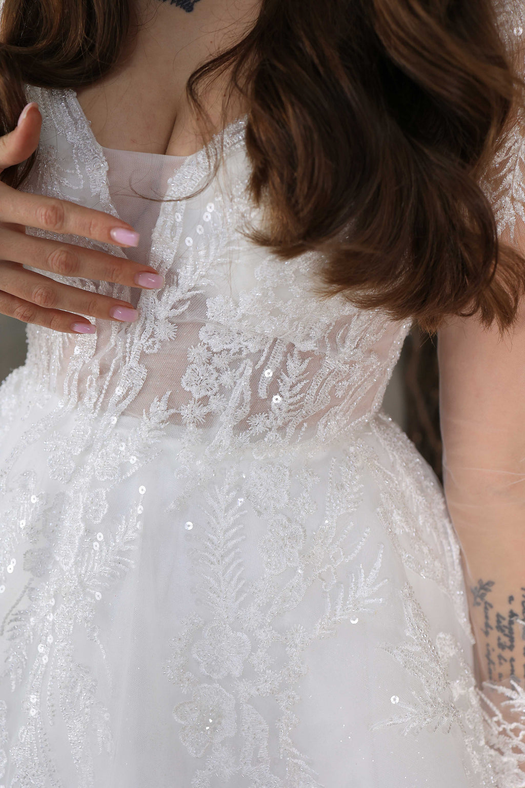 Nira narrow skirt a line wedding dress-2
