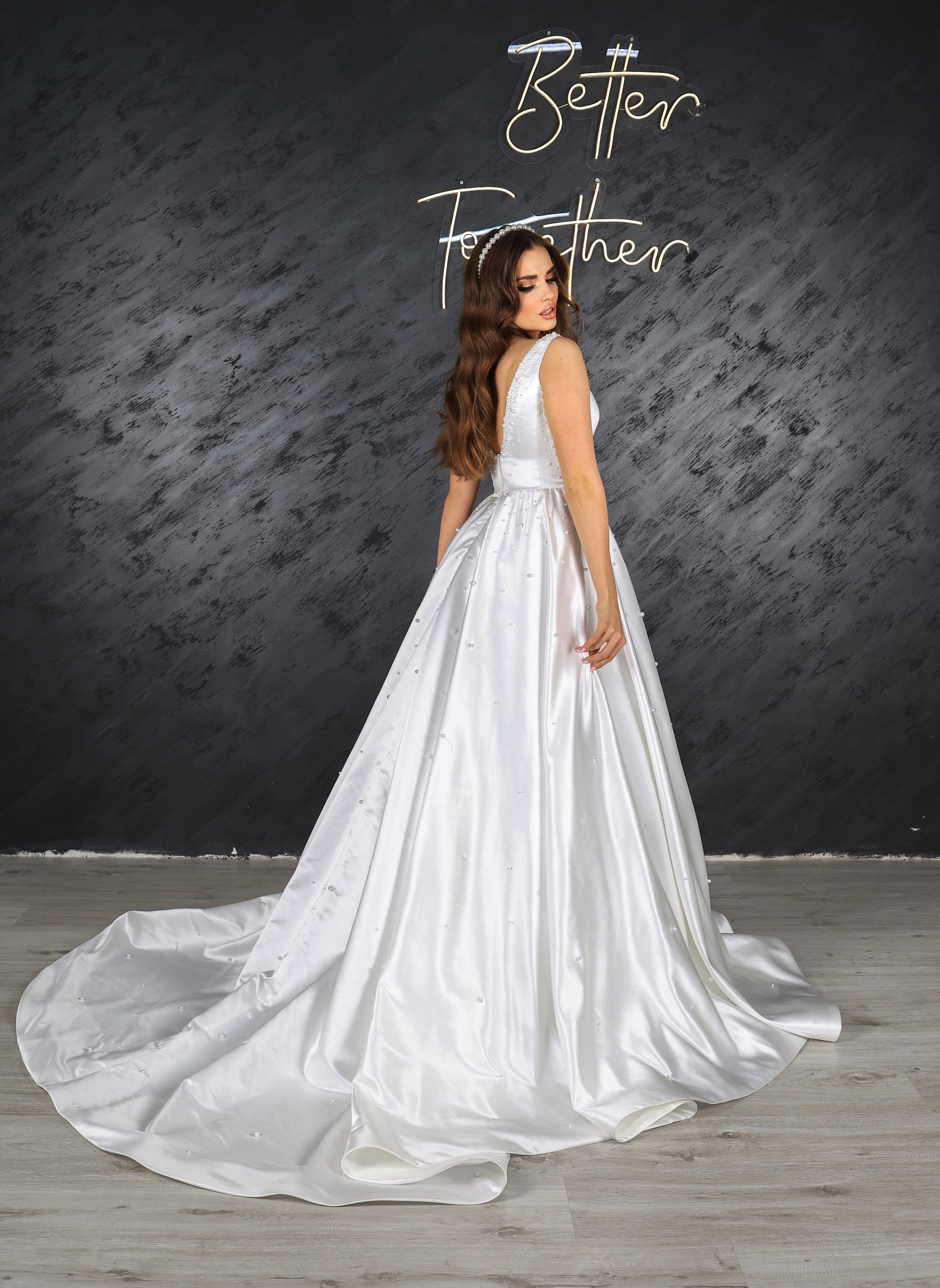 Sima narrow skirt a line wedding dress-4