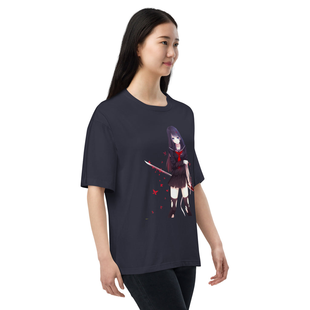 Kisara Tendo Unisex Oversized T-Shirt Black Bullet Anime Graphic Oversized Tees-18