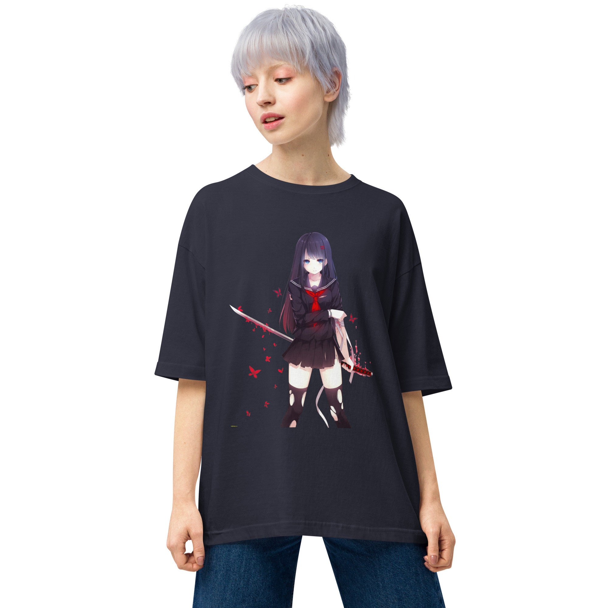 Kisara Tendo Unisex Oversized T-Shirt Black Bullet Anime Graphic Oversized Tees-22