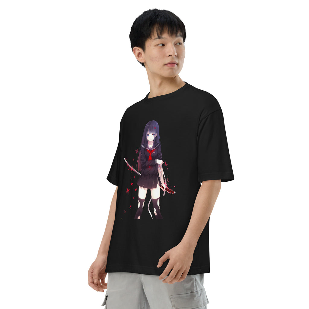 Kisara Tendo Unisex Oversized T-Shirt Black Bullet Anime Graphic Oversized Tees-2