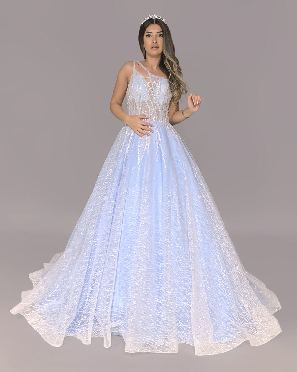 Mercan colored wedding dress-1