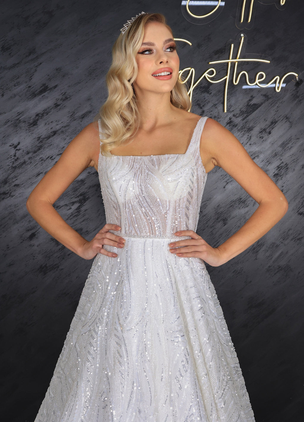 Katy narrow skirt a line wedding dress-0