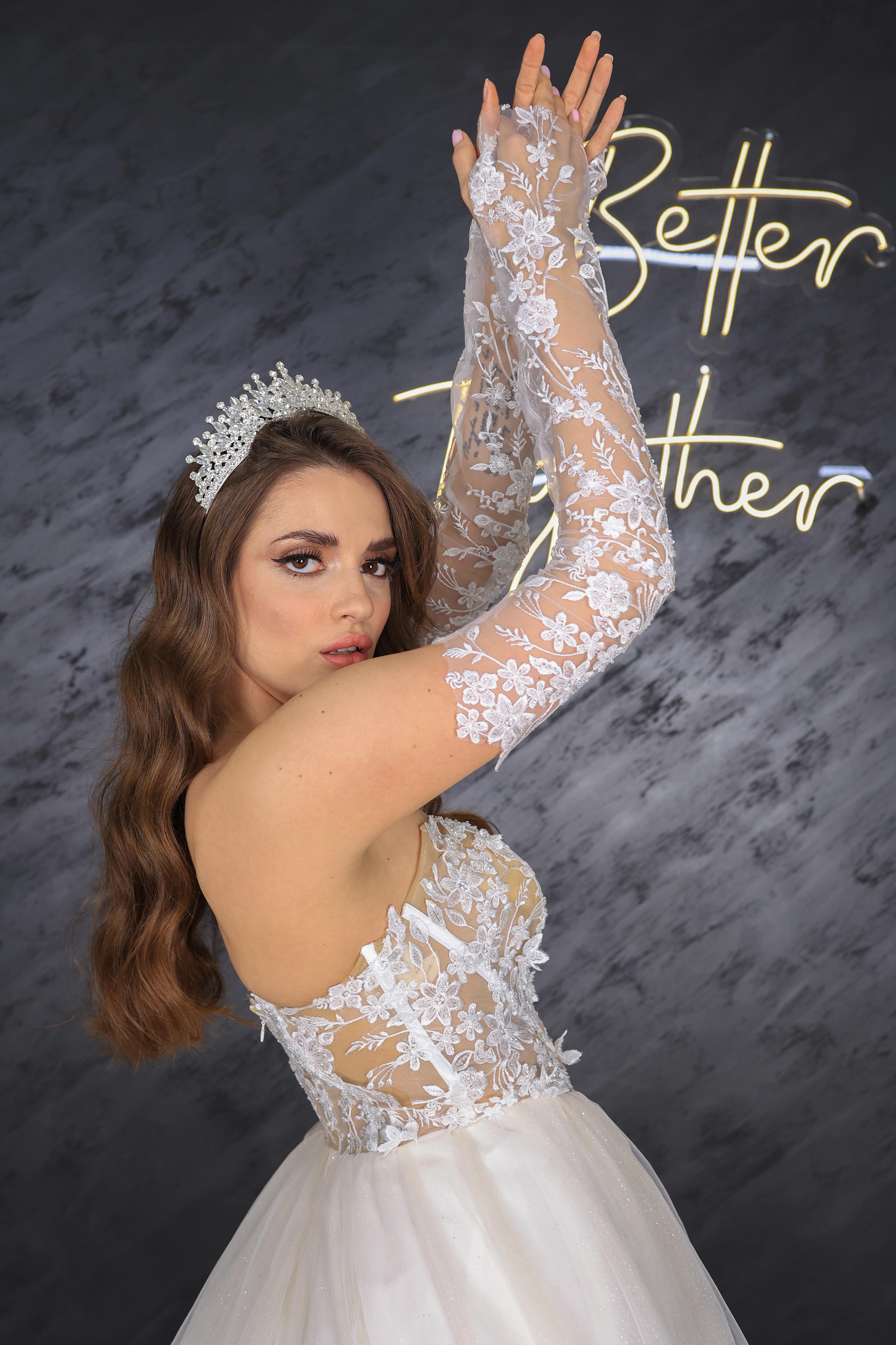 Karye narrow skirt a line wedding dress-5