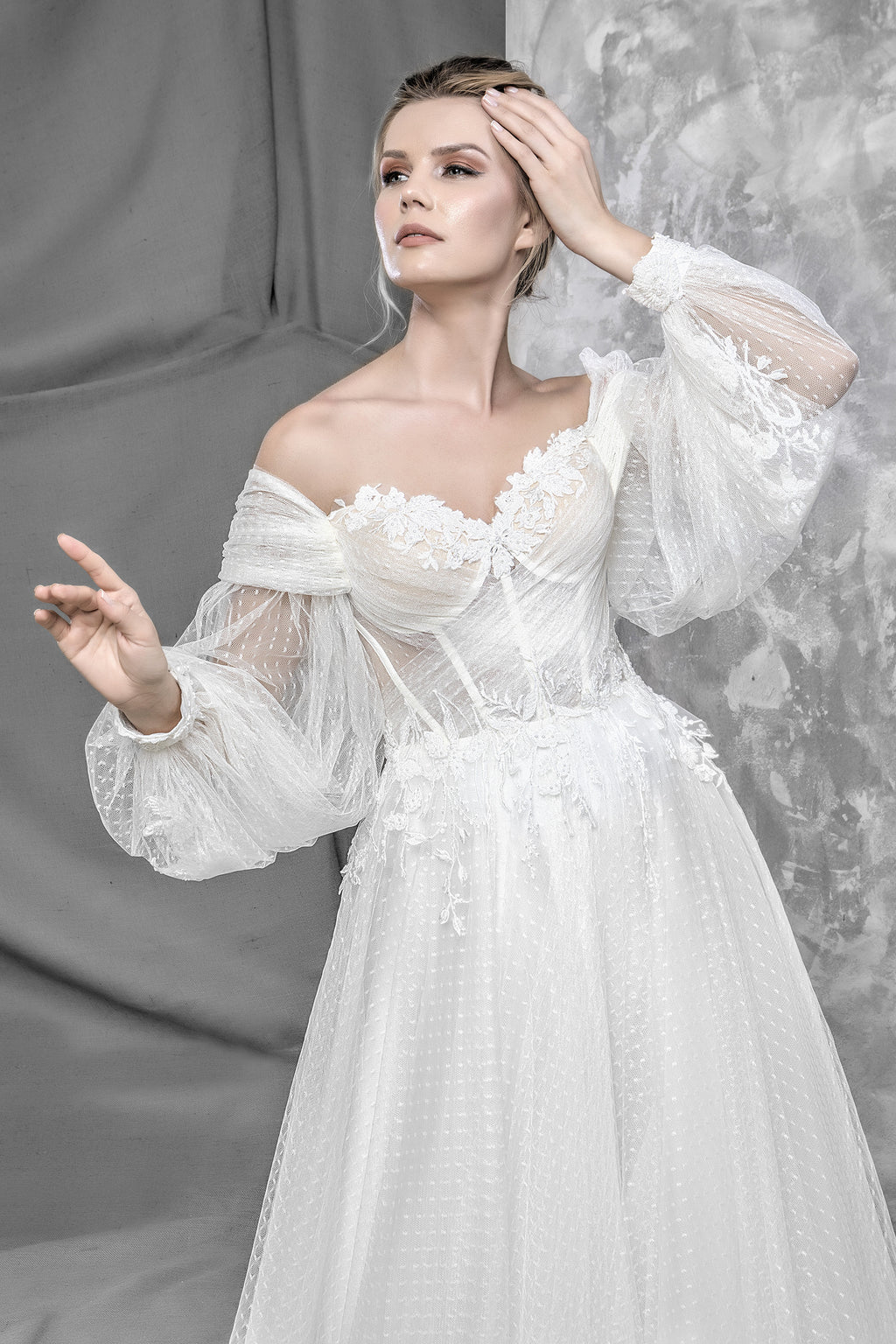 Ela narrow skirt a line wedding dress-0