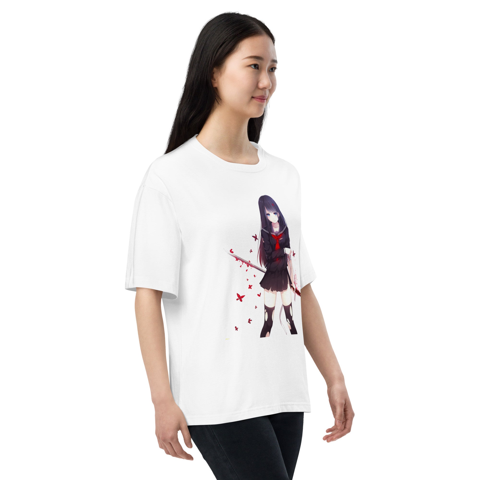 Kisara Tendo Unisex Oversized T-Shirt Black Bullet Anime Graphic Oversized Tees-6