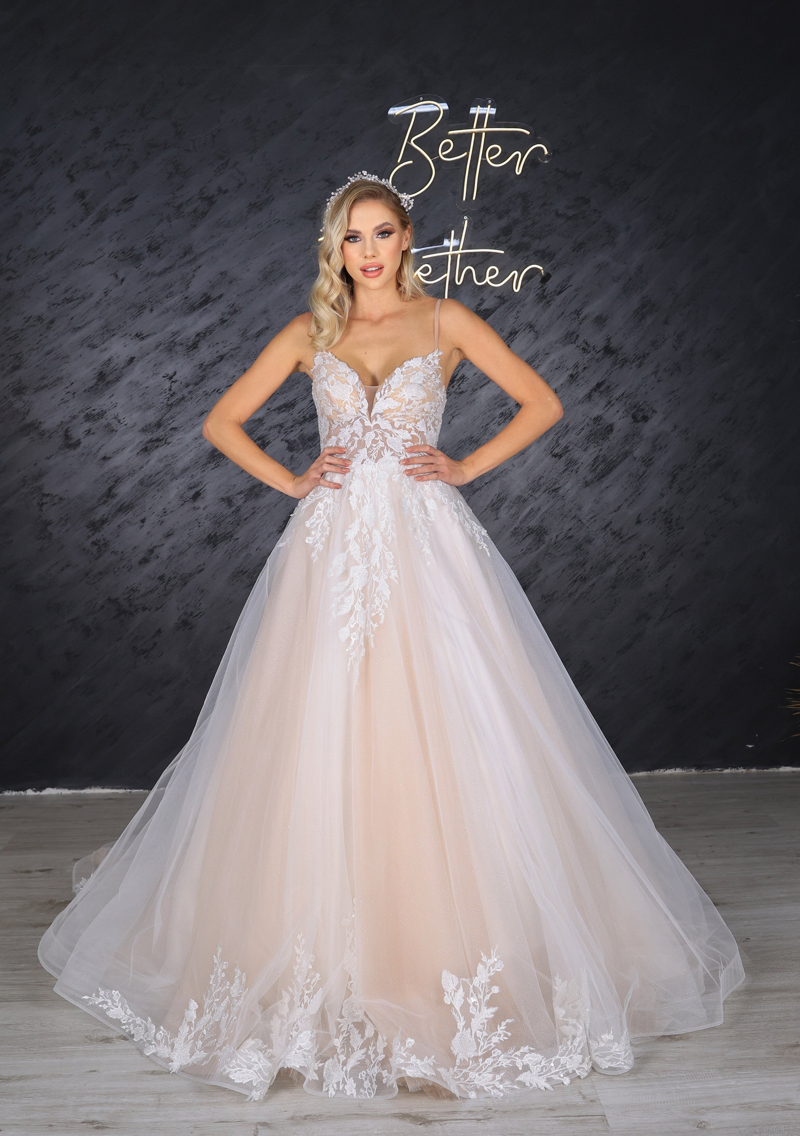 Lena narrow skirt a line wedding dress-1