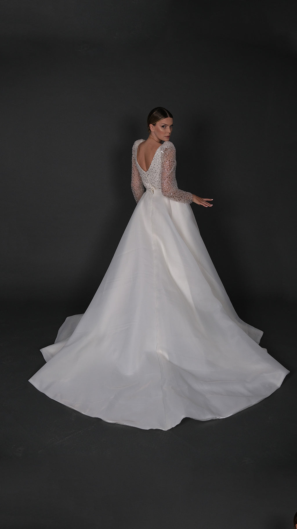 PEKAY narrow skirt a line wedding dress-2