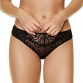 Sheer Thong Panty Gorteks Fiore Black-0