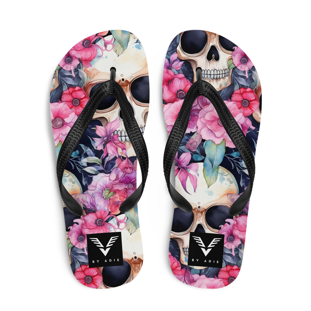 Floral Skull Luxe Flip Flops