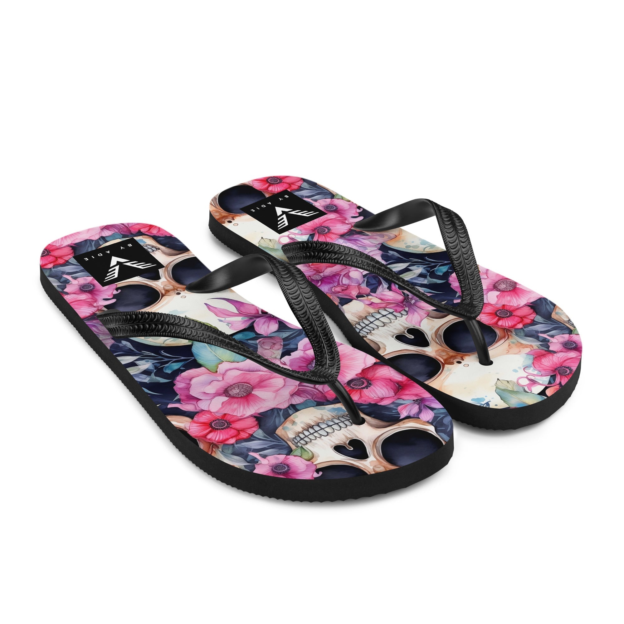 Floral Skull Luxe Flip Flops