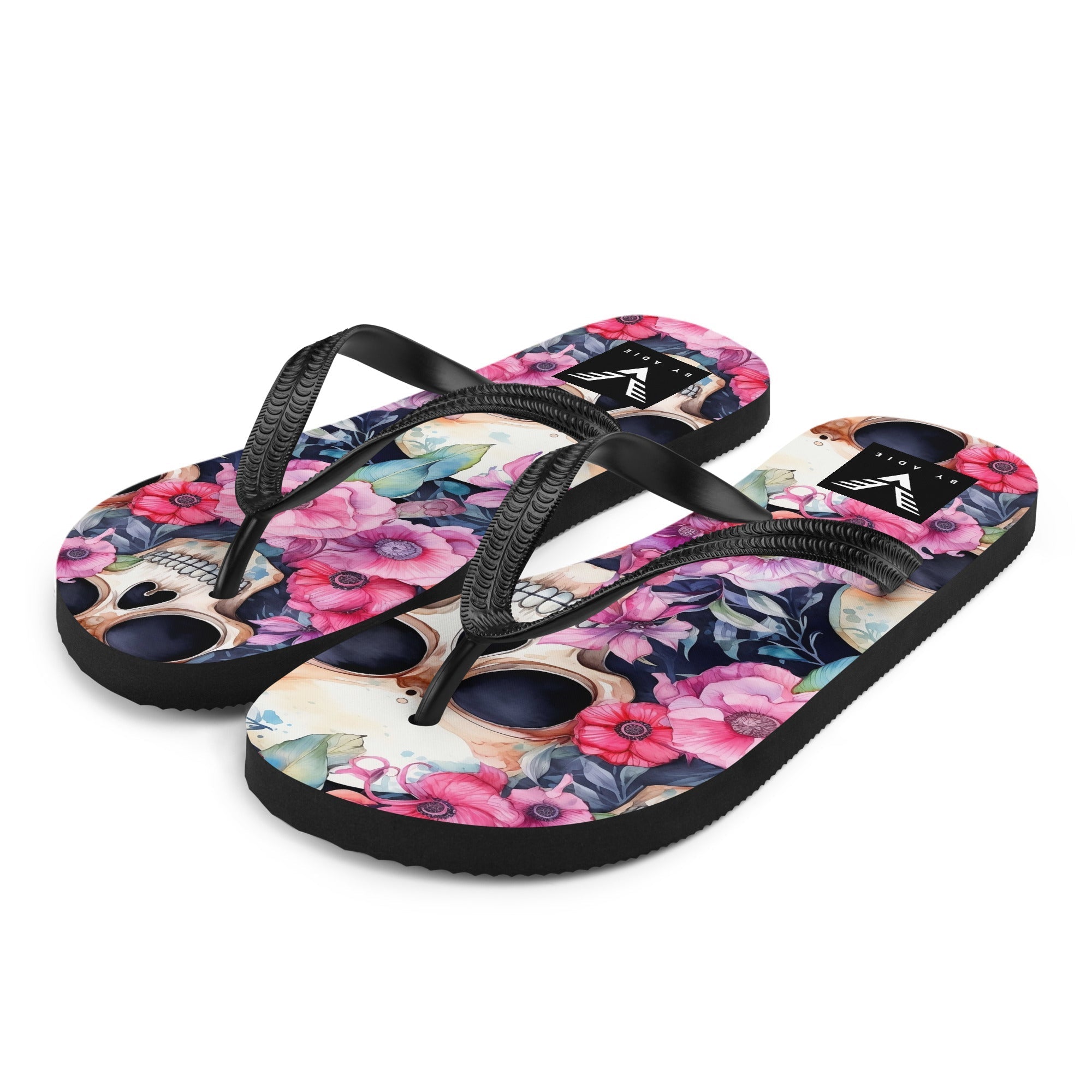 Floral Skull Luxe Flip Flops
