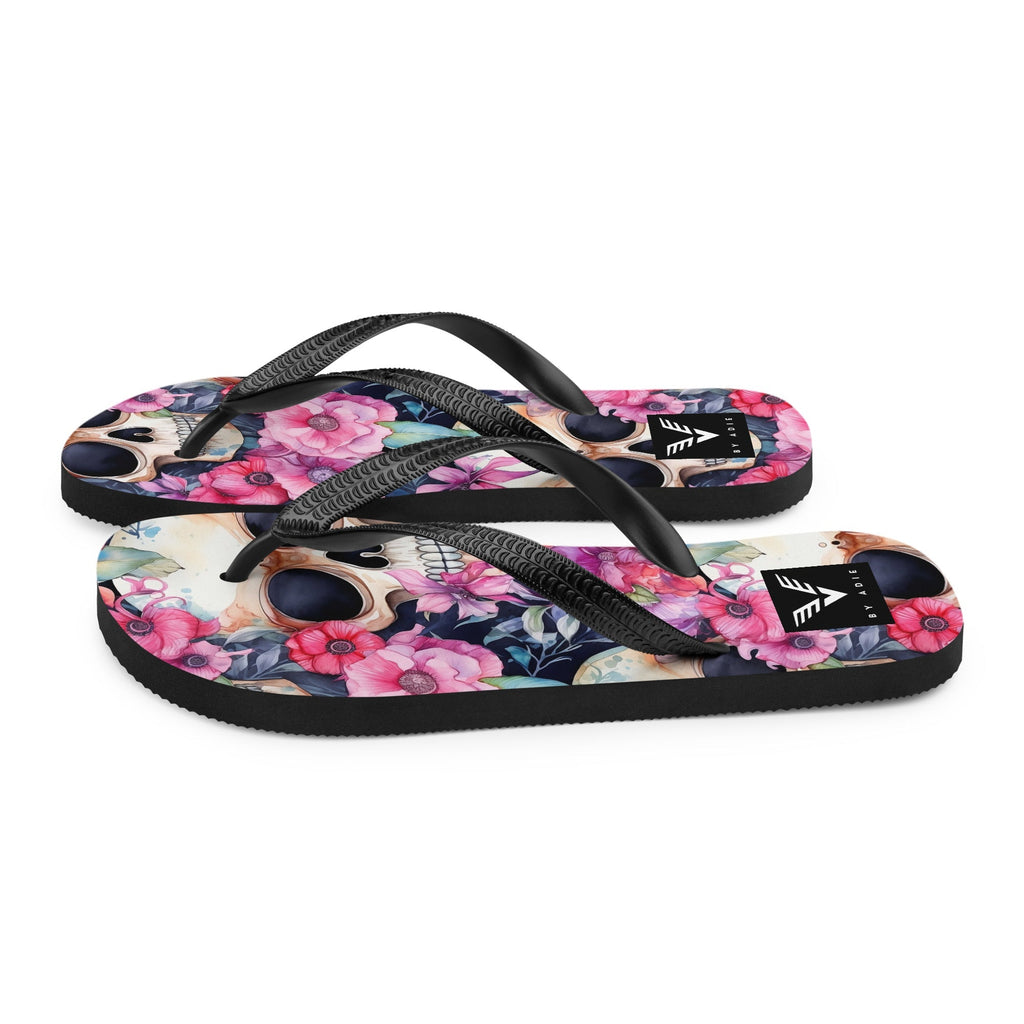 Floral Skull Luxe Flip Flops