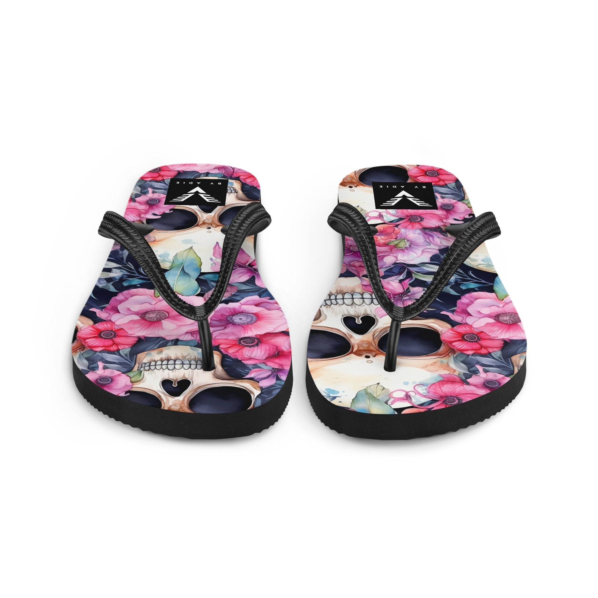 Floral Skull Luxe Flip Flops