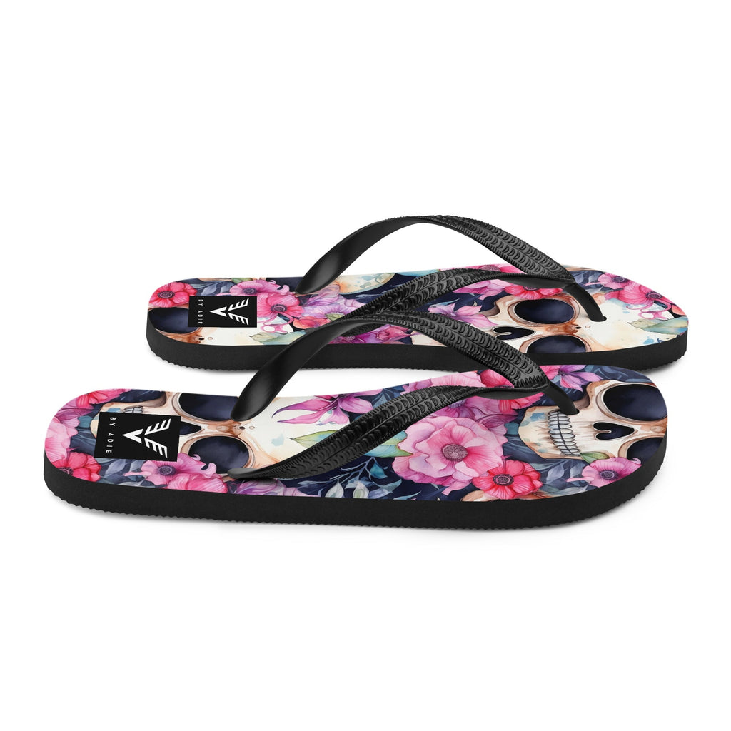 Floral Skull Luxe Flip Flops