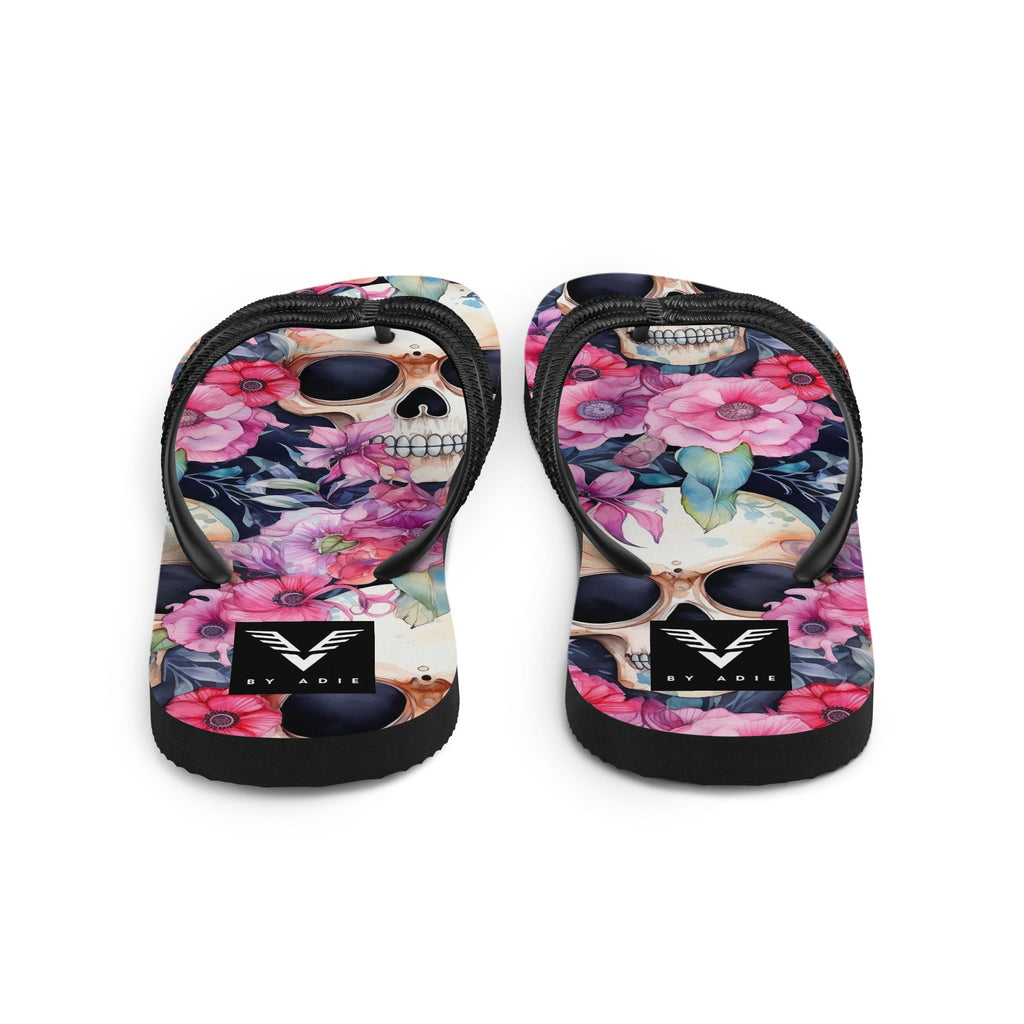 Floral Skull Luxe Flip Flops