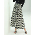 Full A Line High-Waist Checkered Maxi Skirt-0
