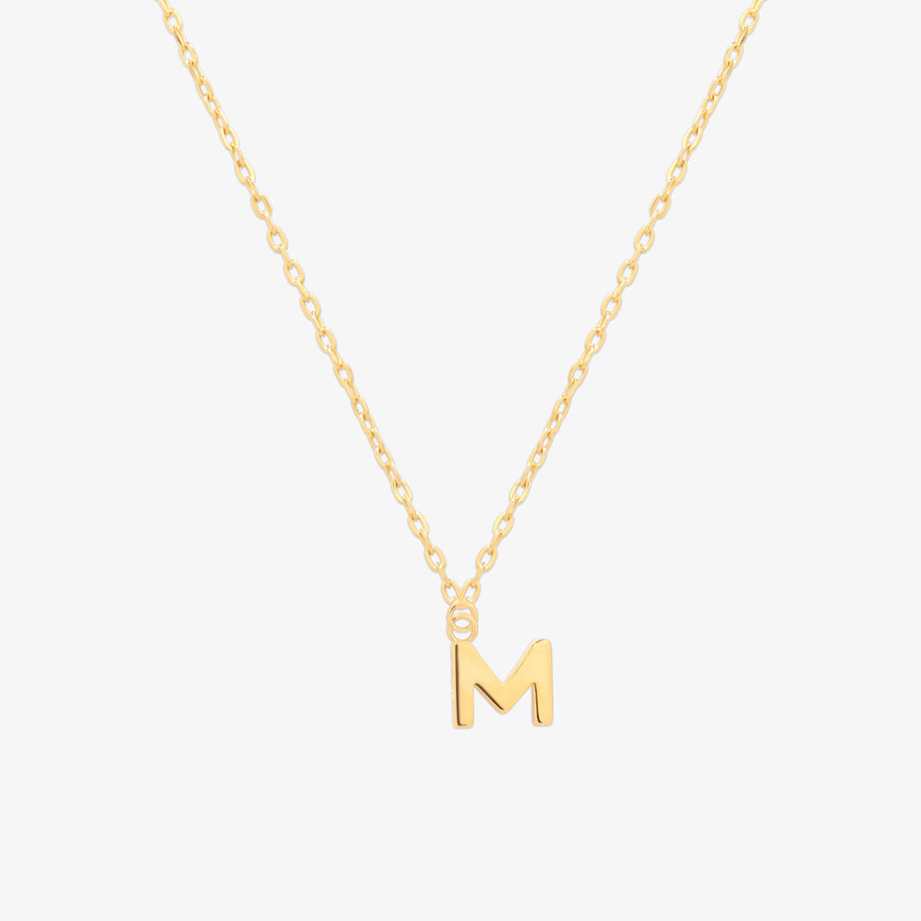 Classic Initial Pendant Necklace (50cm)-12