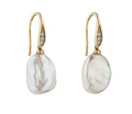 Elements Gold Keshi Pearl Earrings with Diamond Set Hook-0